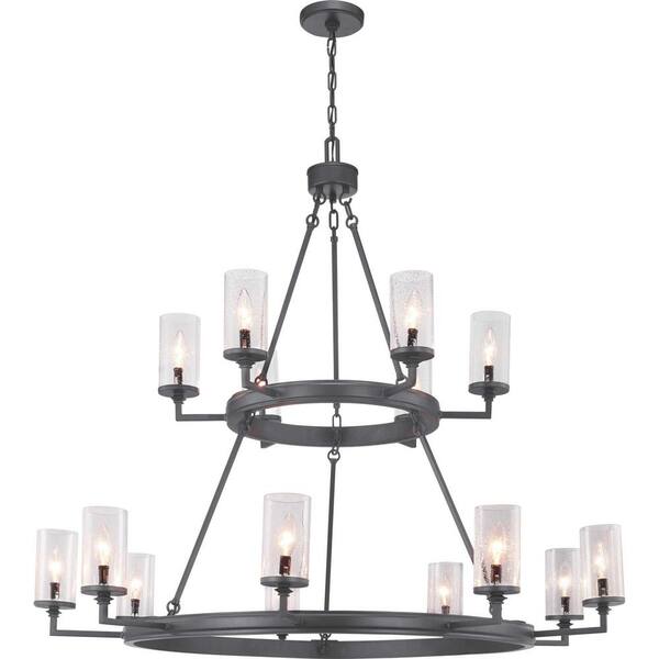Progress Lighting Gresham 15-Light Black Transitional Chandelier