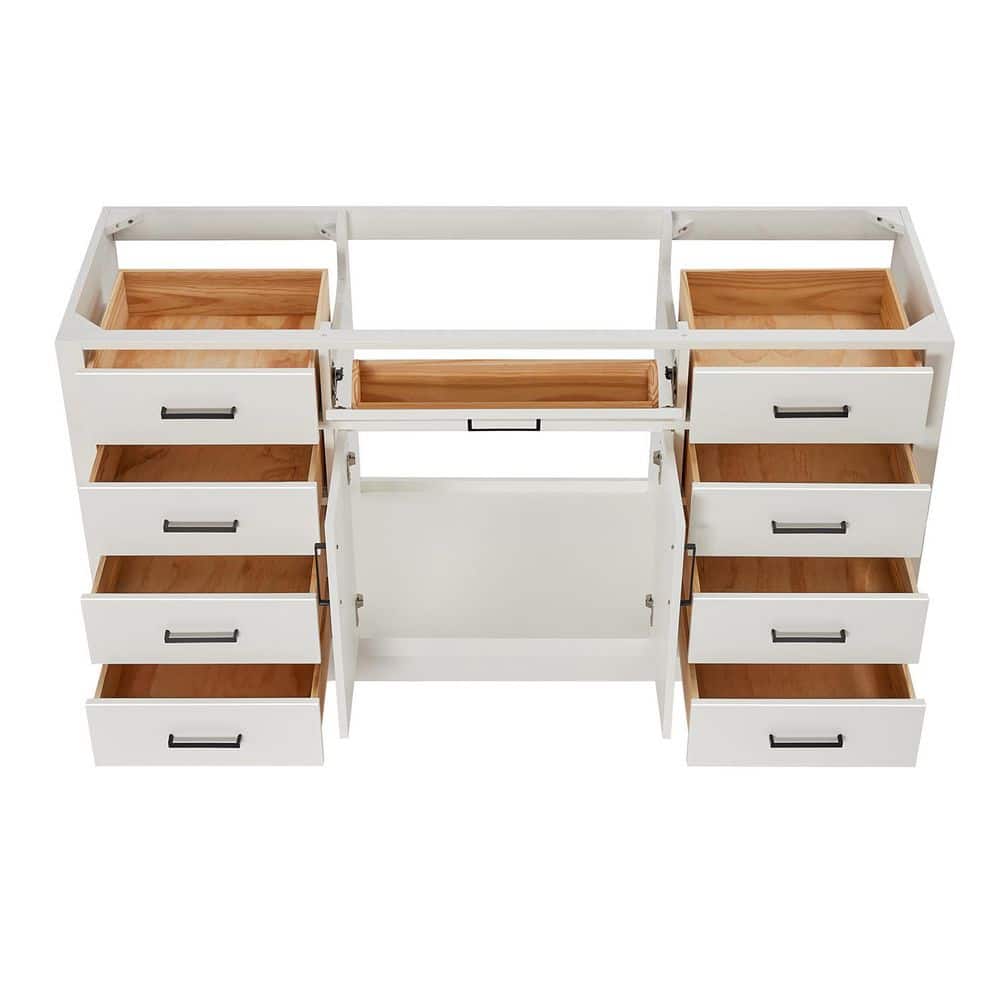 Hepburn 66" White Hardwood Single Bathroom Vanity Base