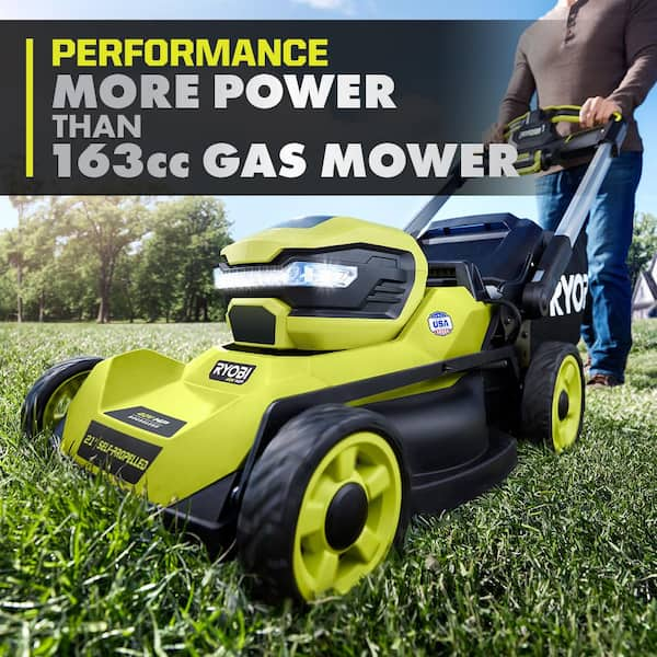 RYOBI 40V HP Brushless 21 in. Cordless Battery Walk Behind Self Propelled Mower with 2 Batteries Charger Lawn Leaf Bag RY401140US LB The Home Depot