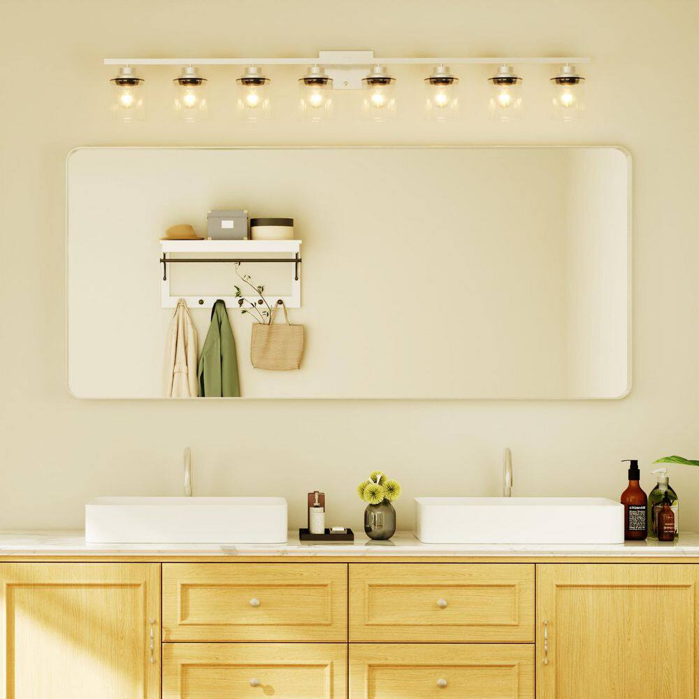 72 in. W x 32 in. H Rectangular Aluminum Framed Wall Bathroom Vanity Mirror in Brushed Nickel price history on PriceWatchPro