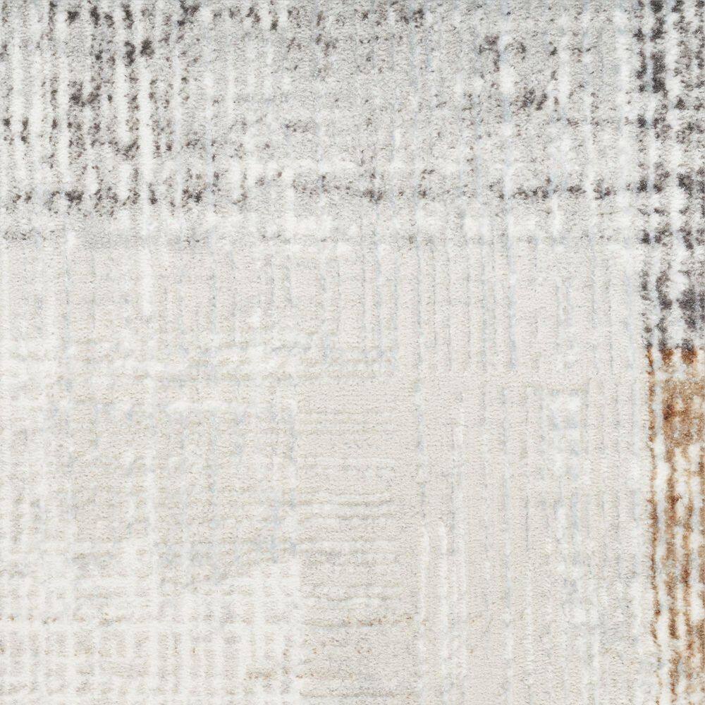 Gray Abstract Synthetic 5'3" x 7'3" Area Rug