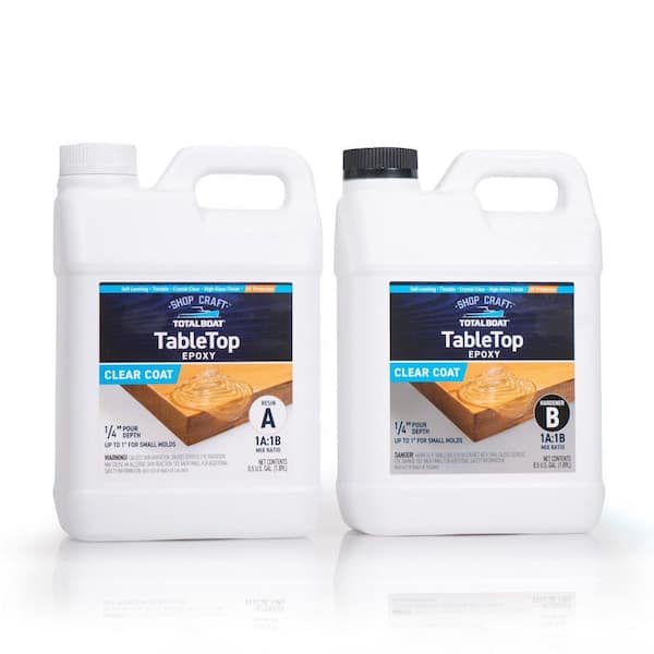 Table Top 1-Gal. Kit Clear High-gloss Epoxy Interior/Exterior Resin For Bar, Counter, and Table Top Application