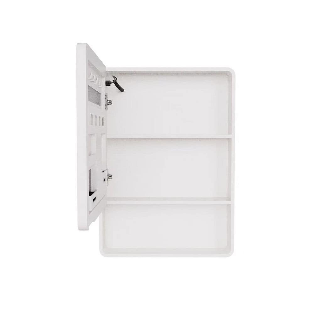 19.69 in. W x 27.56 in. H Rectangular Aluminum-Plastic Medicine Cabinet with Mirror and LED Warm Light in White price history on PriceWatchPro