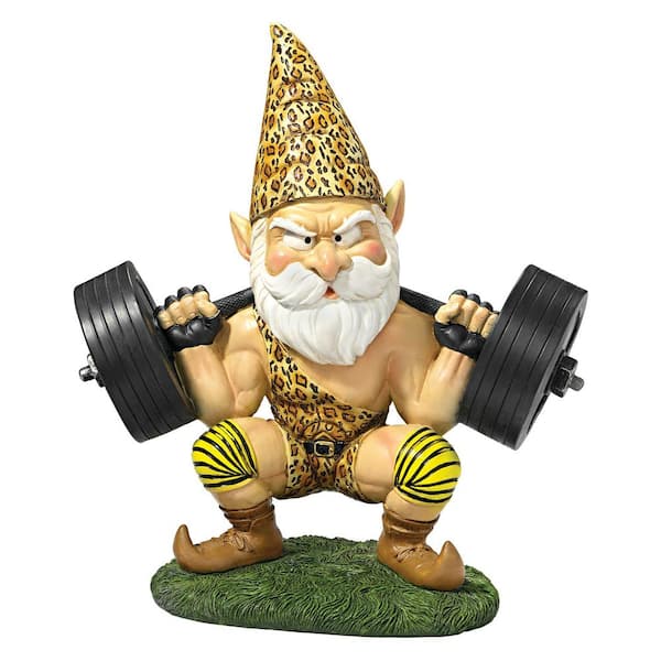 Design Toscano Atlas the Athletic Weightlifting Gnome Statue Set (2-Piece)