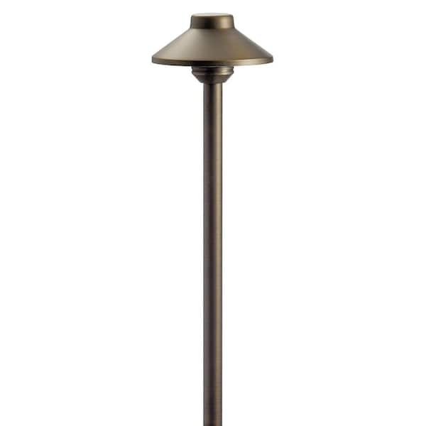 KICHLER Low Voltage Centennial Brass Hardwired Weather Resistant Stepped Dome Path Light with No Bulbs Included