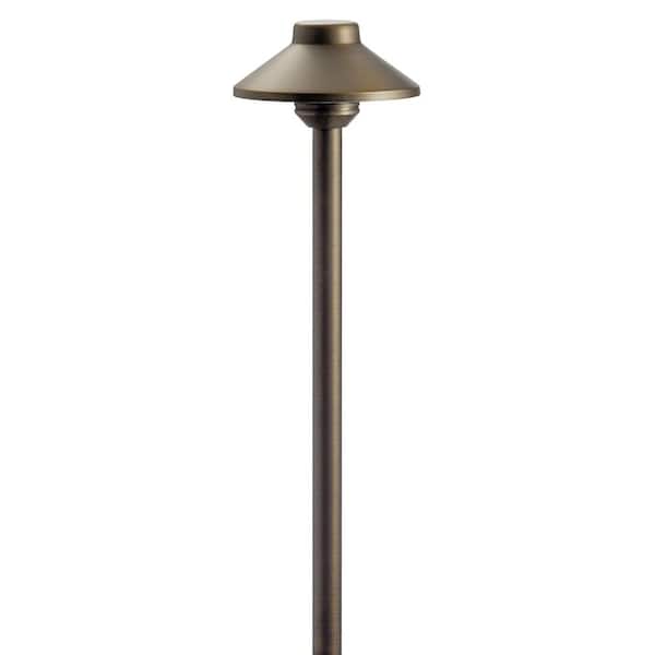 Low Voltage Centennial Brass Hardwired Weather Resistant Stepped Dome Path Light with No Bulbs Included