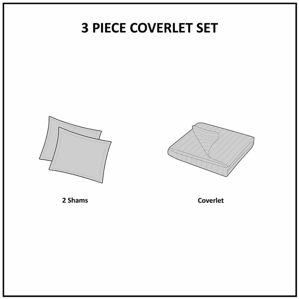 Blue Reversible Full Cotton Quilt Set