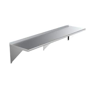 18 in. x 72 in. Stainless Steel Wall Shelf Kitchen, Restaurant, Garage, Laundry, Utility Room Metal Shelf with Brackets