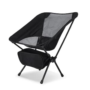 Aluminium Alloy Ultralight Portable light-weight Foldable Chair Metal Outdoor Lounge Chair in Black Set of 1