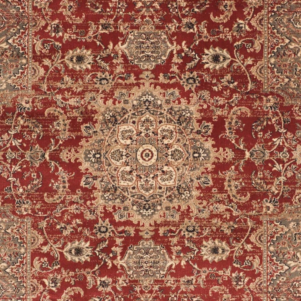 Elysian Rust Black Hand-Knotted Wool Blend 47" Round Rug