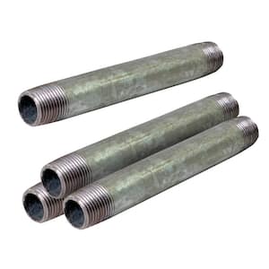 1/2 in. x 10 in. Galvanized Steel Nipple Pipe (4-Pack)