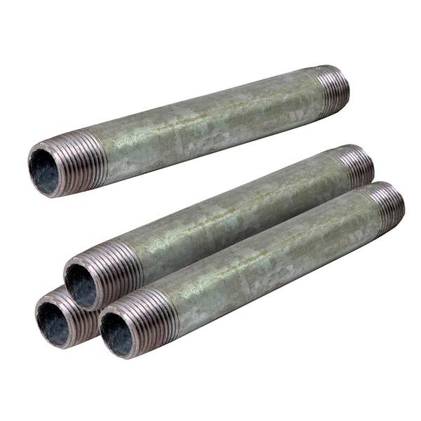 The Plumber's Choice 1/2 in. x 11 in. Galvanized Steel Nipple Pipe (4-Pack)