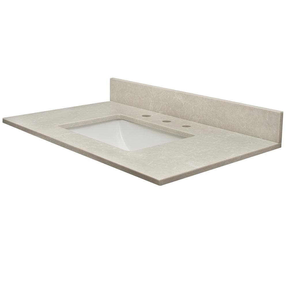 Vista 31 in. W 22 in. D Quartz Single Rectangle Basin Vanity Top in Allura with White Basin -  MarCraft, VQAQ3122801