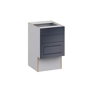 Devon Painted Blue Recessed Assembled 18 in.W x 30 in. H x 21 in.D Vanity ADA 3 Drawers Base Kitchen Cabinet