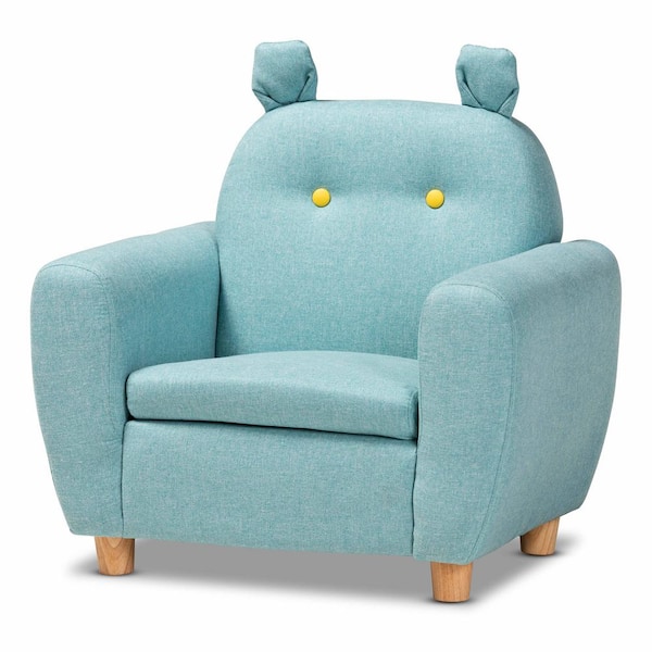 Baxton Studio Gloria Blue and Ash walnut Fabric Kids Armchair 171