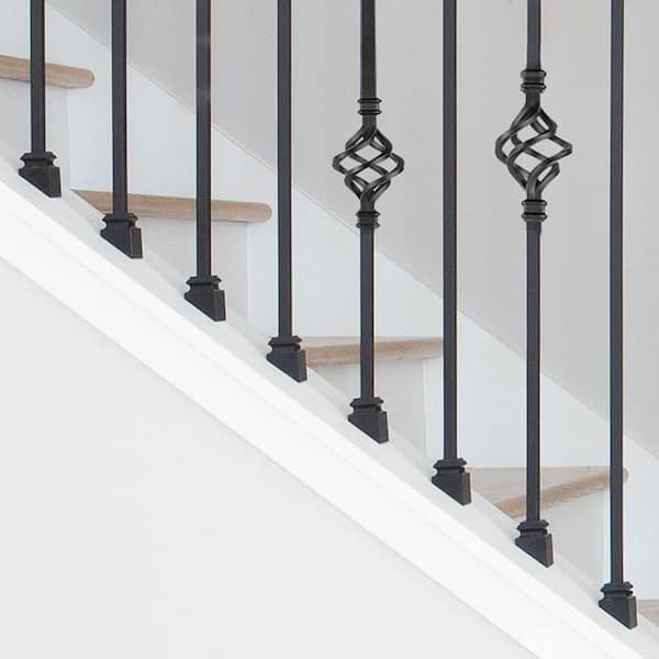 Matte Black Interior Railing Baluster Decorative Collar Shoe, Angled (12-Pack)