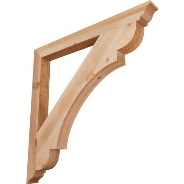 Ekena Millwork 3.5 in. x 44 in. x 44 in. Western Red Cedar Olympic Traditional Smooth Bracket