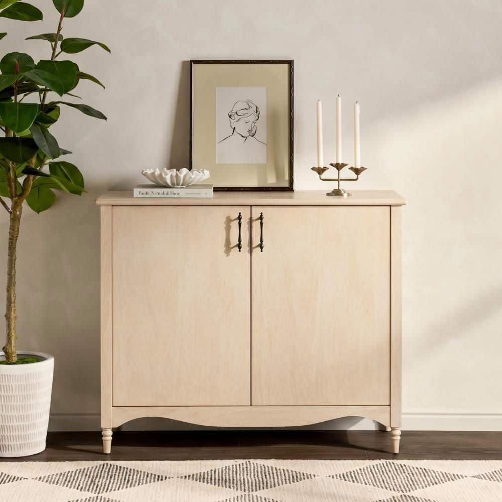 Antique White 36.22 in. H Traditional Entryway Accent Cabinet