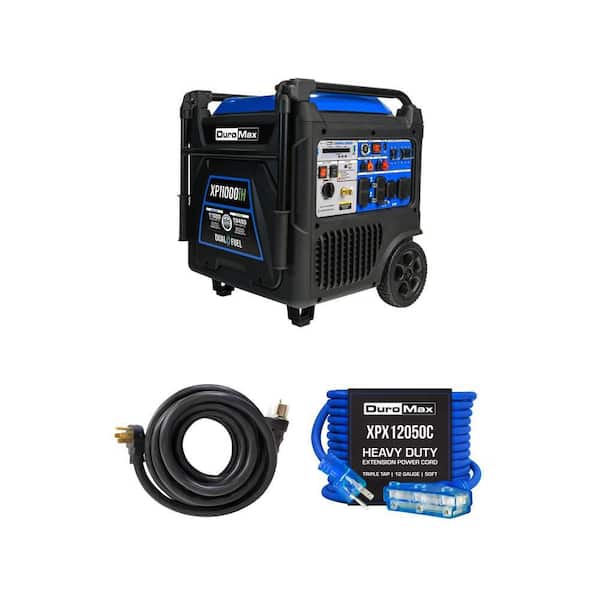 11000-Watt Dual Fuel Inverter Generator with CO Alert, 25 ft. 50 Amp Power Cord, and 50 ft. 15 Amp Extension Cord Combo