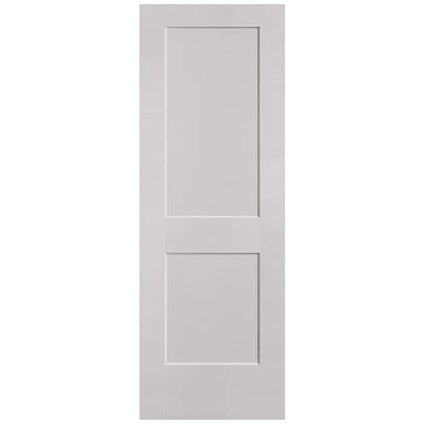 Masonite 28 in. x 80 in. 2-Panel Logan Single Bore Hollow Core Silver Bullet Molded Composite Interior Door Slab