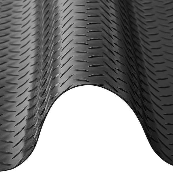 Garage Floor Roll 4 x 10 ft. Garage Flooring Mat 2.2 mm Thickened PVC Diamond Plate Floor Protector Mat Black 40 sq. ft.