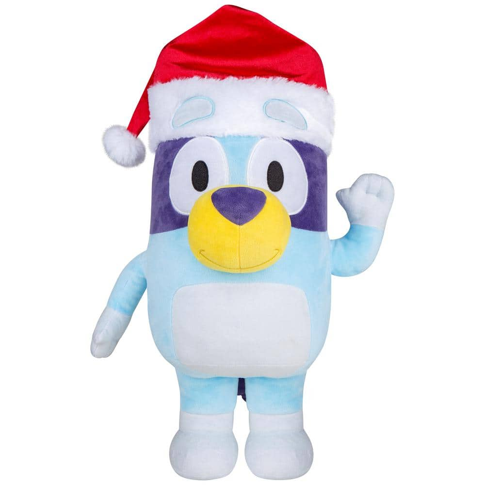 18.5 in. Tall Holiday Greeter-Bluey in Santa Hat G-882401 - The Home Depot