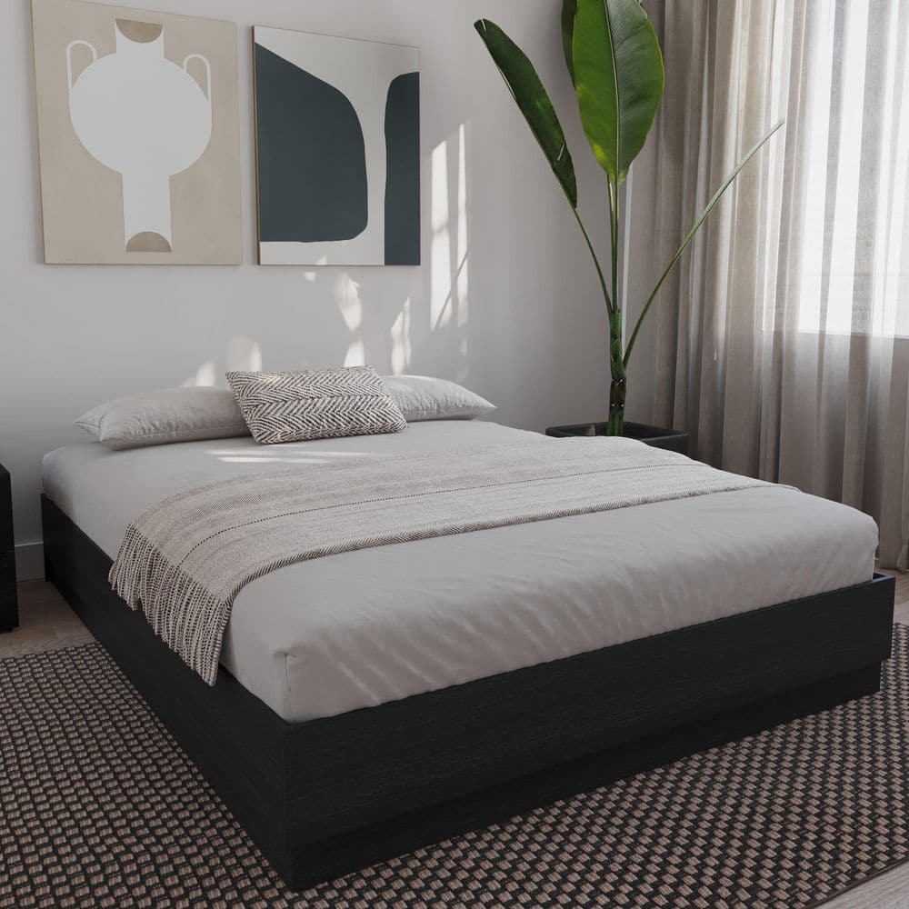 Nexera Milano Black Frame King Size Platform Bed 258091 - The Home