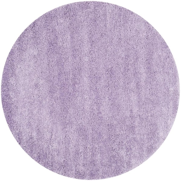 SAFAVIEH California Shag Lilac 7 ft. x 7 ft. Round Solid Area Rug