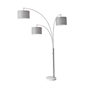 74 in. Steel Bowery 3-Arm Arc Lamp