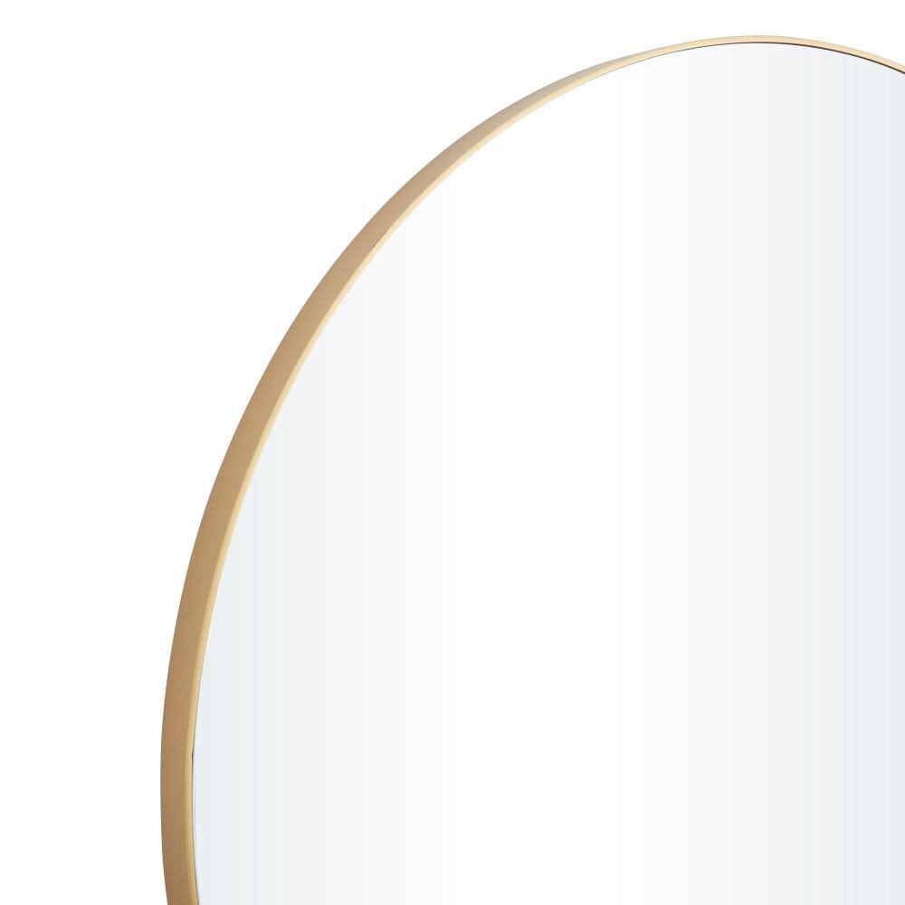 Chelsea Grove 42" Round Gold Wood Wall Mirror