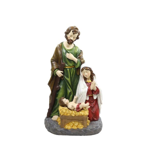 Alpine Corporation 28 in. Nativity Scene with 6 Led Lights Statuary
