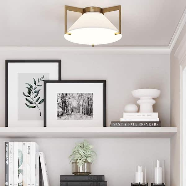 flush mount ceiling light with fabric shade