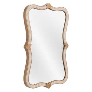 19.7 in. x 31.9 in. Classic Irregular Framed Gold Vanity Mirror