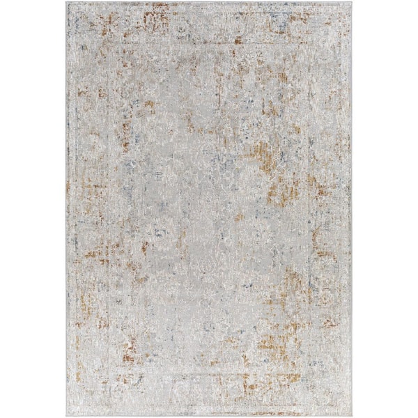 Carmel Gray Traditional Distressed 7 X 10 Area Rug