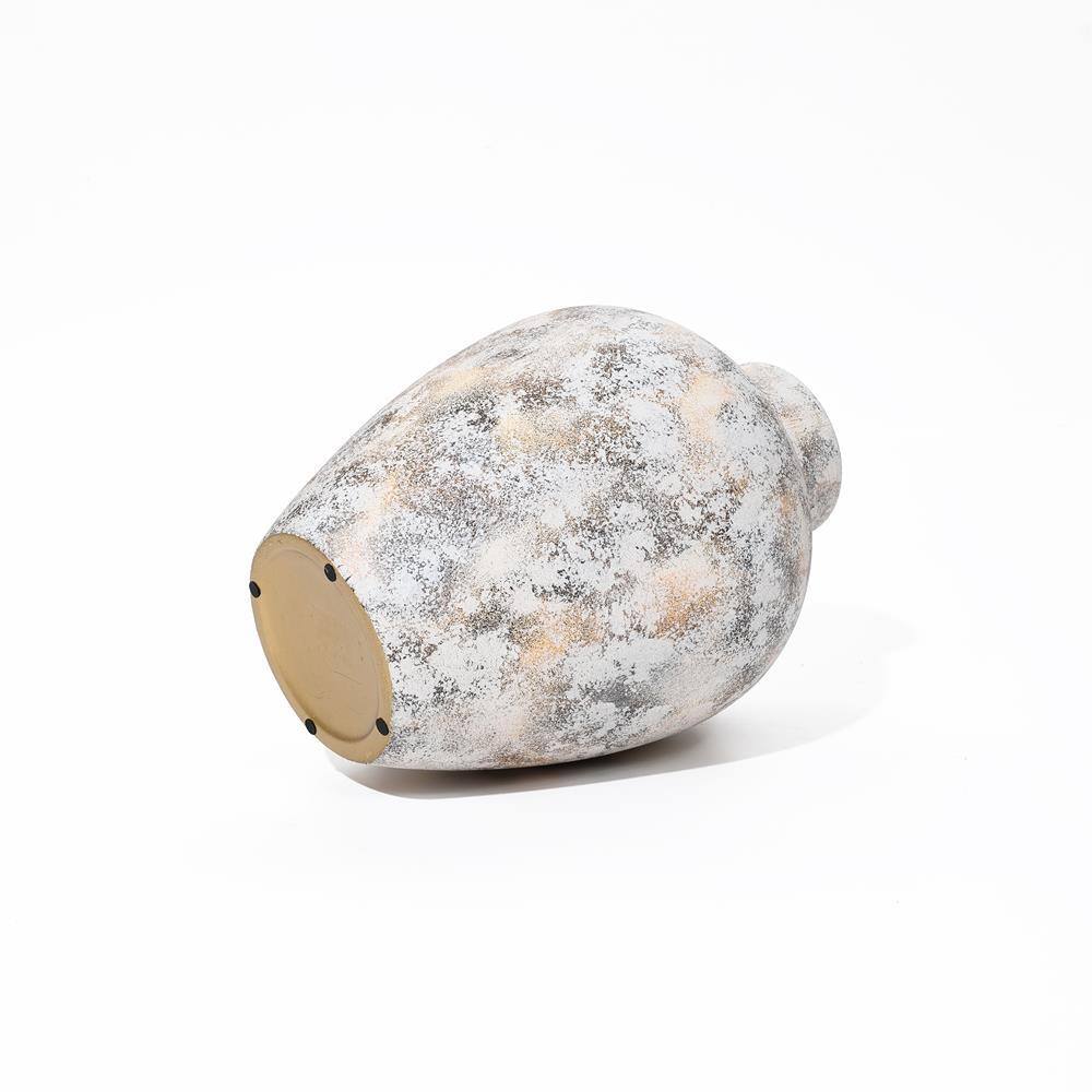 Marble Textured White Ceramic Decorative Table Vase