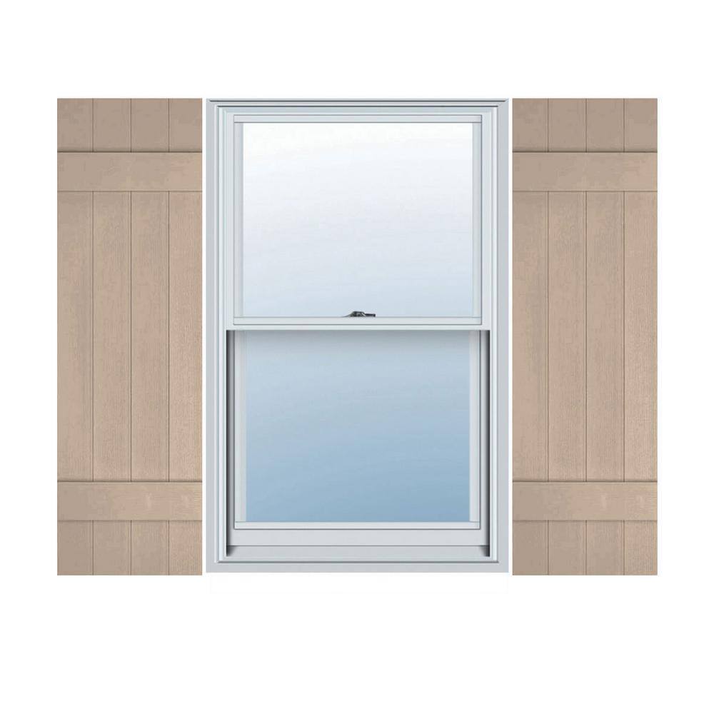 14 in. W x 36 in. H TailorMade Four Board Joined (2 Batten), Board-n-Batten Shutters - Wicker