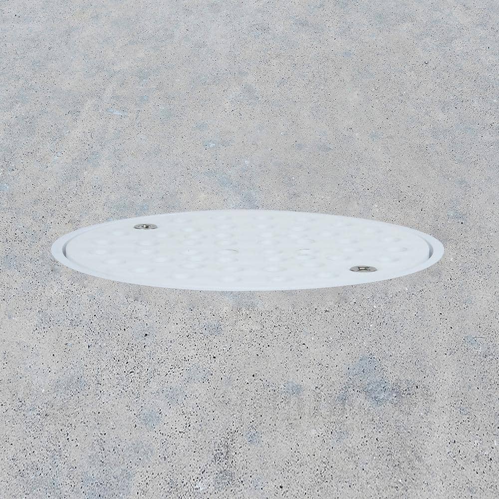 White Round Plastic Floor Drain with Strainer