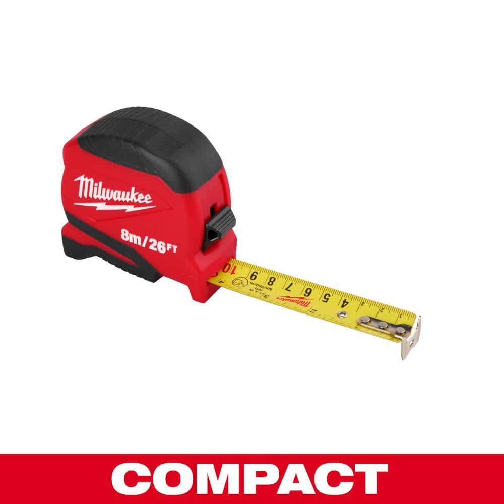 Milwaukee 8m/26 ft. Compact Tape Measure 48-22-1726 - The Home Depot