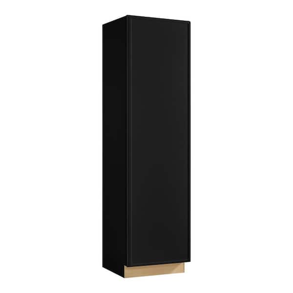 Leyton 24 in. W x 24 in. D x 90 in H Ready To Assemble Plywood Slim Shaker Utility Pantry Kitchen Cabinet in Raven Black