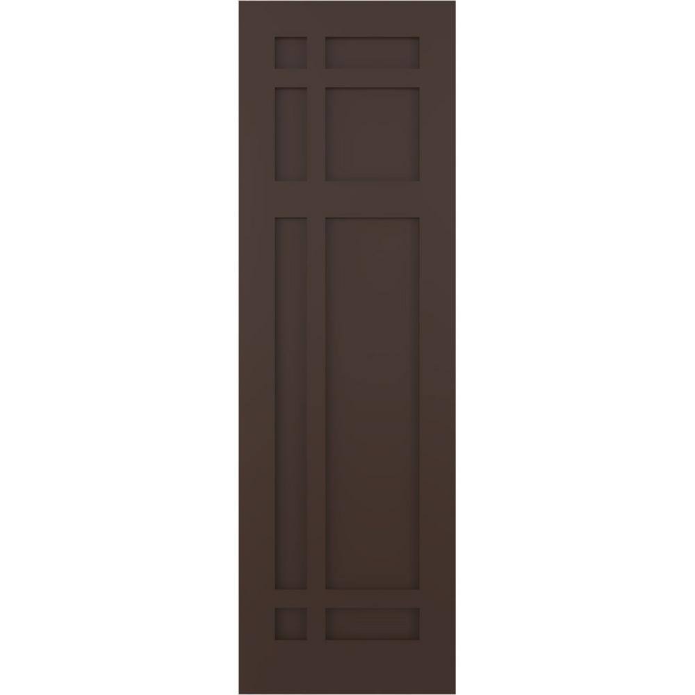 15 in. x 31 in. Flat Panel True Fit PVC San Juan Capistrano Mission Style Fixed Mount Shutters Pair in Raisin Brown price history on PriceWatchPro