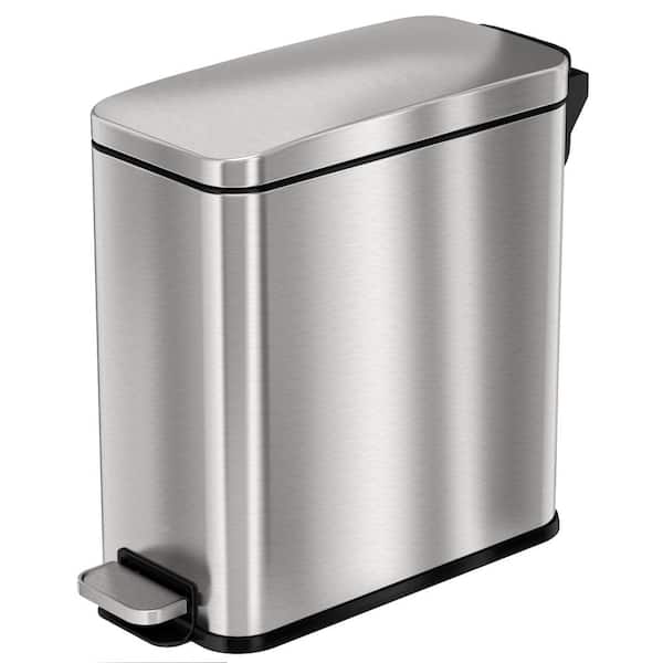 3 Gal. / 11.4 l Fire Resistant Stainless Steel Step On Pedal Trash Can with Odor Filter and Removable Inner Bucket