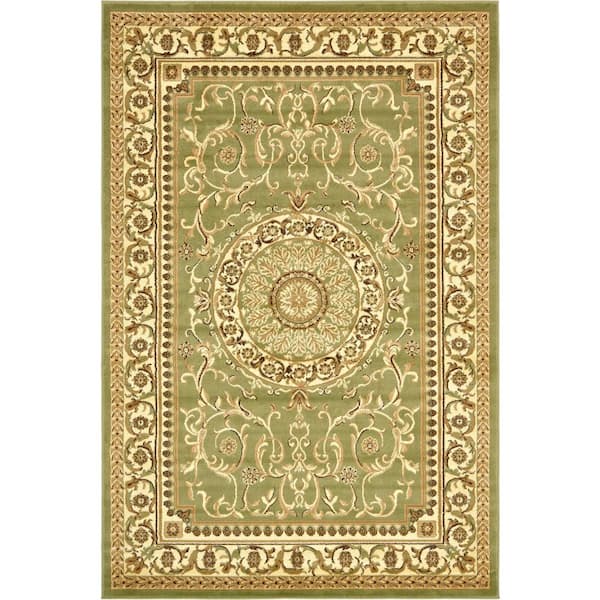 Unique Loom Versailles Napoleon Light Green 6' 0 x 9' 0 Area Rug