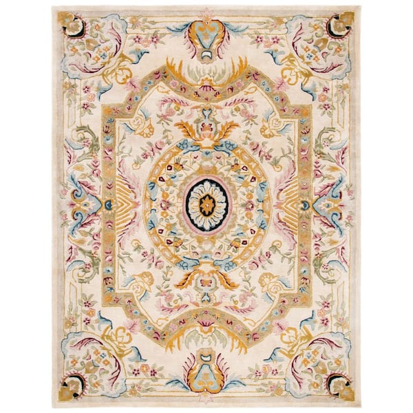 Savonnerie 10 ft. x 14 ft. Sage/Beige Ornate Area Rug