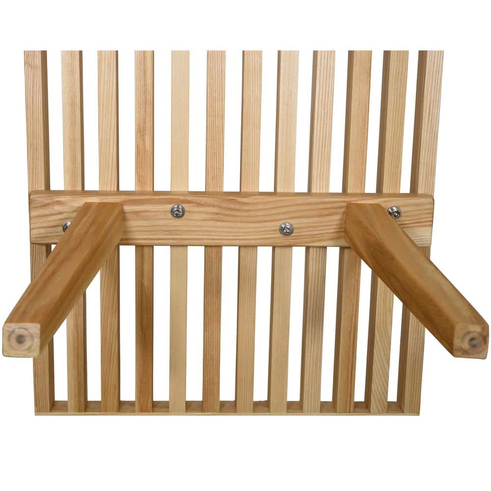Natural Wood 48" Slatted Bench with Storage