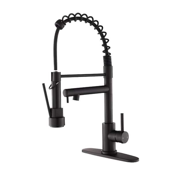 Bossa Single Handle Commercial Pull Down Sprayer Kitchen Faucet with Advanced Spray, Pot Filler Spout in Brushed Nickel