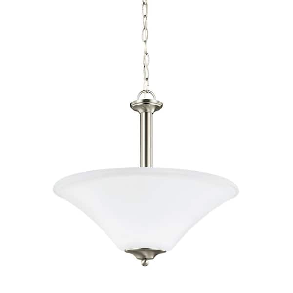 Generation Lighting Holman 3-Light Brushed Nickel Pendant with LED Bulbs
