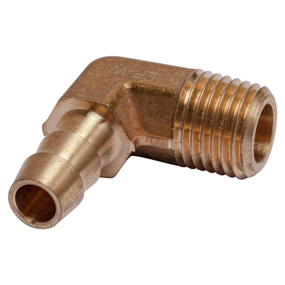 Brass Barb Fittings Adapter Connector Male Elbow 90 Degree 1/4" Male NPT Durable 
