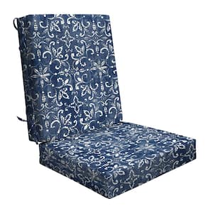 Outdoor Highback Dining Chair Cushion Boheme Indigo
