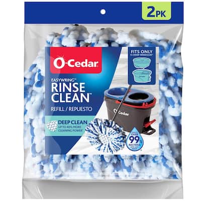 RinseClean Deep Clean Microfiber Spin Mop Head Replacements, Machine Washable Refills (2-Pack)