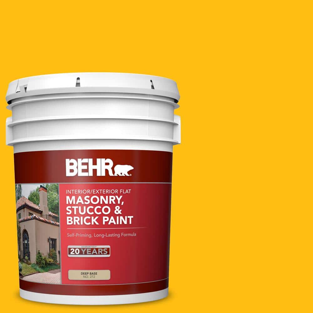 5 gal. #P290-7 Laser Lemon Flat Interior/Exterior Masonry, Stucco and Brick